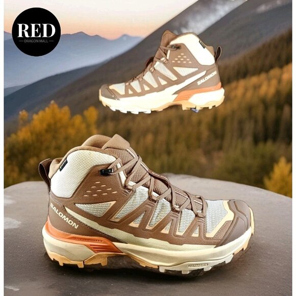 Salomon X Ultra 360 Edge Mid GTX Hiking Boots Shortbread Umber - Women's Size 9 - Picture 1 of 15